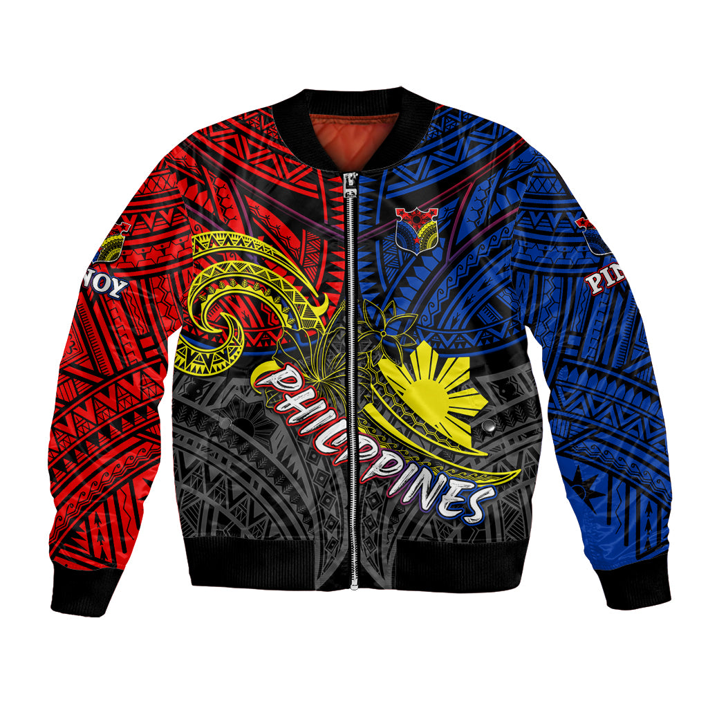 Philippines Half Sleeve Tattoo Bomber Jacket Pinoy Filipinos Sun DT02 Unisex Art - Polynesian Pride