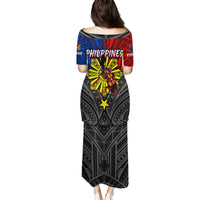 Philippines Half Sleeve Tattoo Family Matching Puletasi Dress and Hawaiian Shirt Pinoy Filipinos Sun DT02 - Polynesian Pride