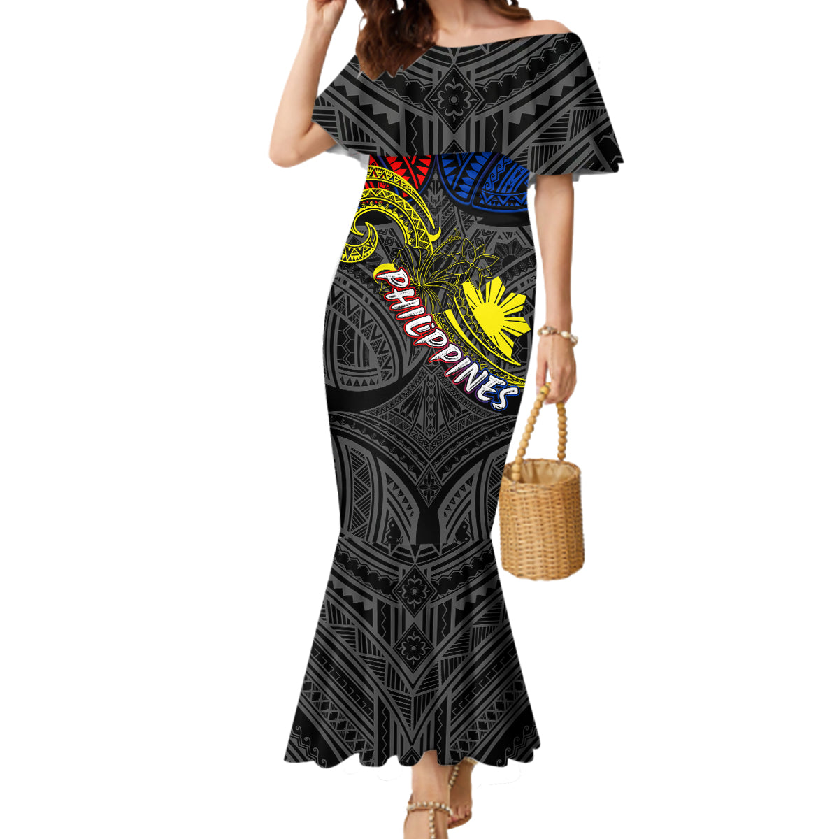 Philippines Half Sleeve Tattoo Mermaid Dress Pinoy Filipinos Sun DT02 Women Art - Polynesian Pride