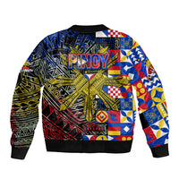 Pinoy Philippines Bomber Jacket Filipino Tattoo Art Style DT02 - Polynesian Pride