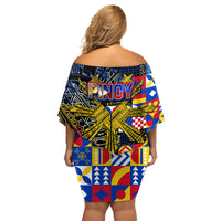 Pinoy Philippines Family Matching Off Shoulder Short Dress and Hawaiian Shirt Filipino Tattoo Art Style DT02 - Polynesian Pride