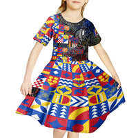 Pinoy Philippines Kid Short Sleeve Dress Filipino Tattoo Art Style DT02 - Polynesian Pride