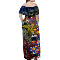 Pinoy Philippines Off Shoulder Maxi Dress Filipino Tattoo Art Style DT02 - Polynesian Pride
