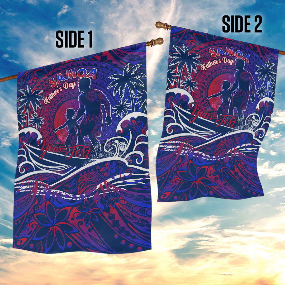 Father's Day Samoa Garden Flag Special Dad Polynesia Paradise