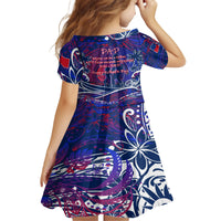 Father's Day Samoa Kid Short Sleeve Dress Special Dad Polynesia Paradise