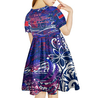 Father's Day Samoa Kid Short Sleeve Dress Special Dad Polynesia Paradise