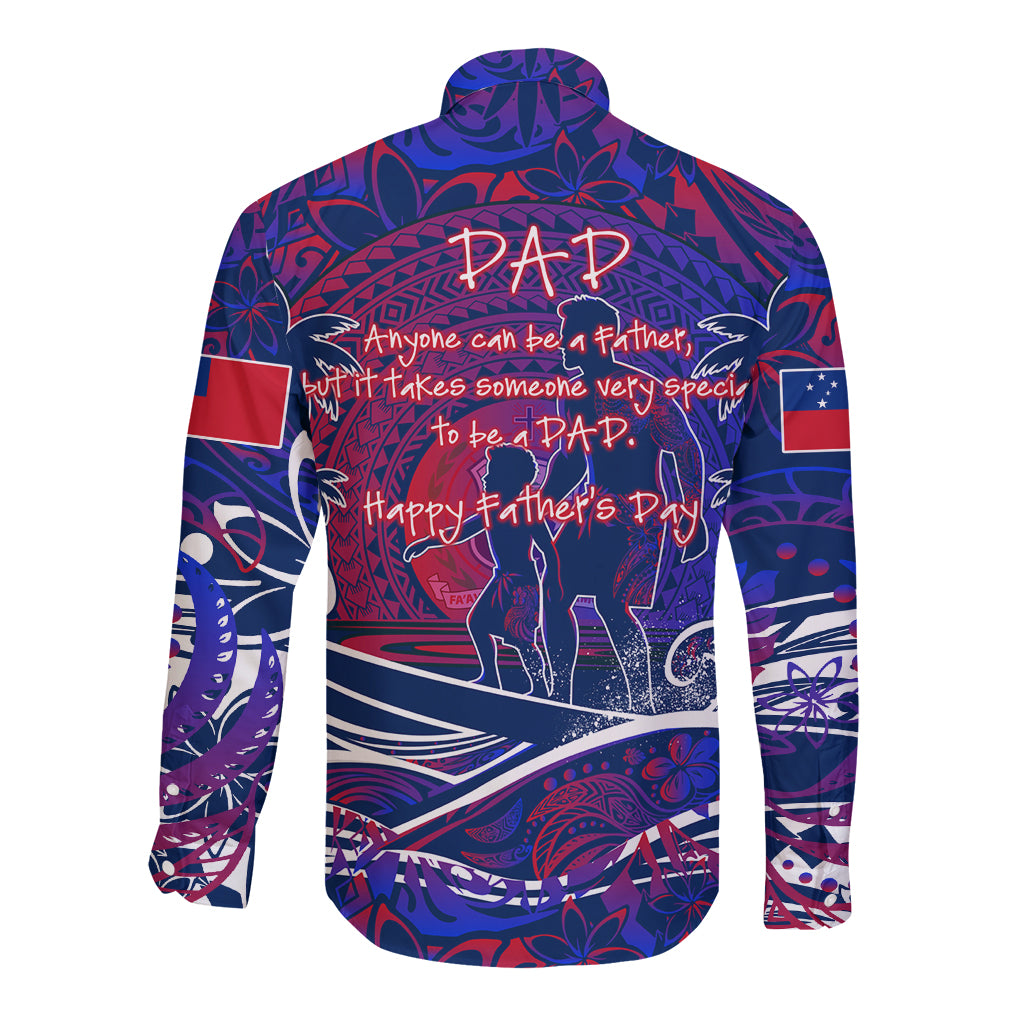 Father's Day Samoa Long Sleeve Button Shirt Special Dad Polynesia Paradise