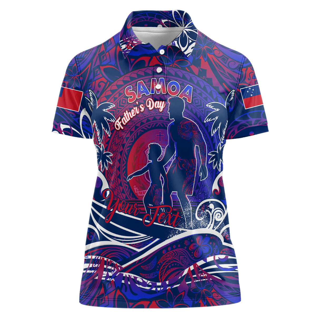 Father's Day Samoa Women Polo Shirt Special Dad Polynesia Paradise