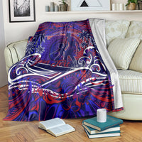 Father's Day American Samoa Blanket Special Dad Polynesia Paradise DT02 Blue - Polynesian Pride