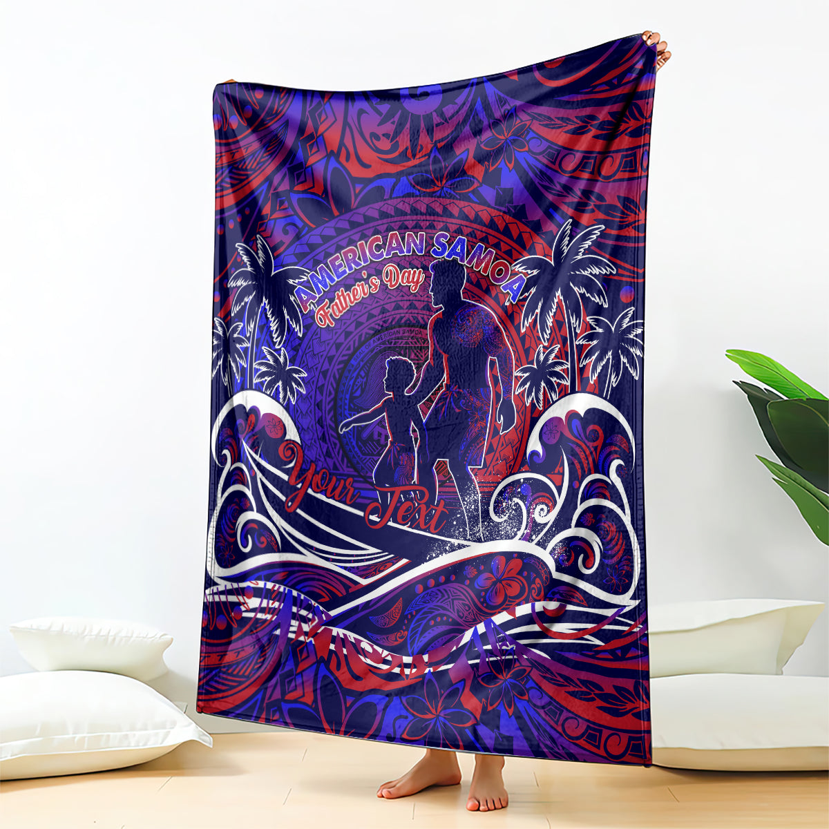 Father's Day American Samoa Blanket Special Dad Polynesia Paradise DT02 - Polynesian Pride