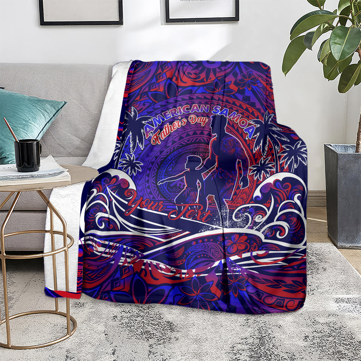 Father's Day American Samoa Blanket Special Dad Polynesia Paradise DT02 - Polynesian Pride