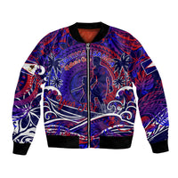 Father's Day American Samoa Bomber Jacket Special Dad Polynesia Paradise DT02 Unisex Blue - Polynesian Pride