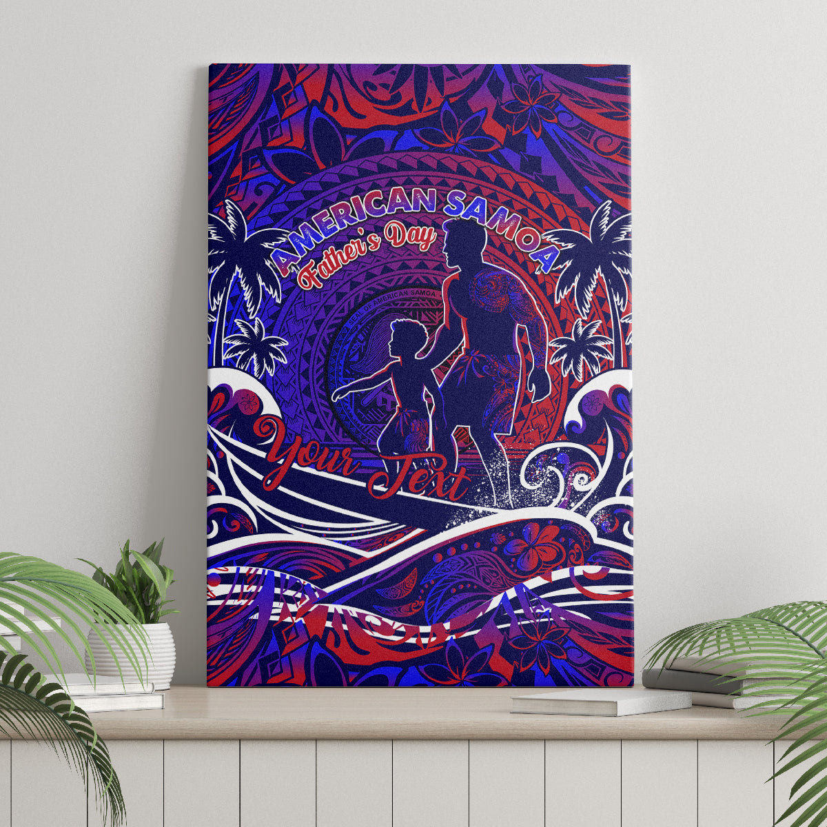 Father's Day American Samoa Canvas Wall Art Special Dad Polynesia Paradise DT02 - Polynesian Pride