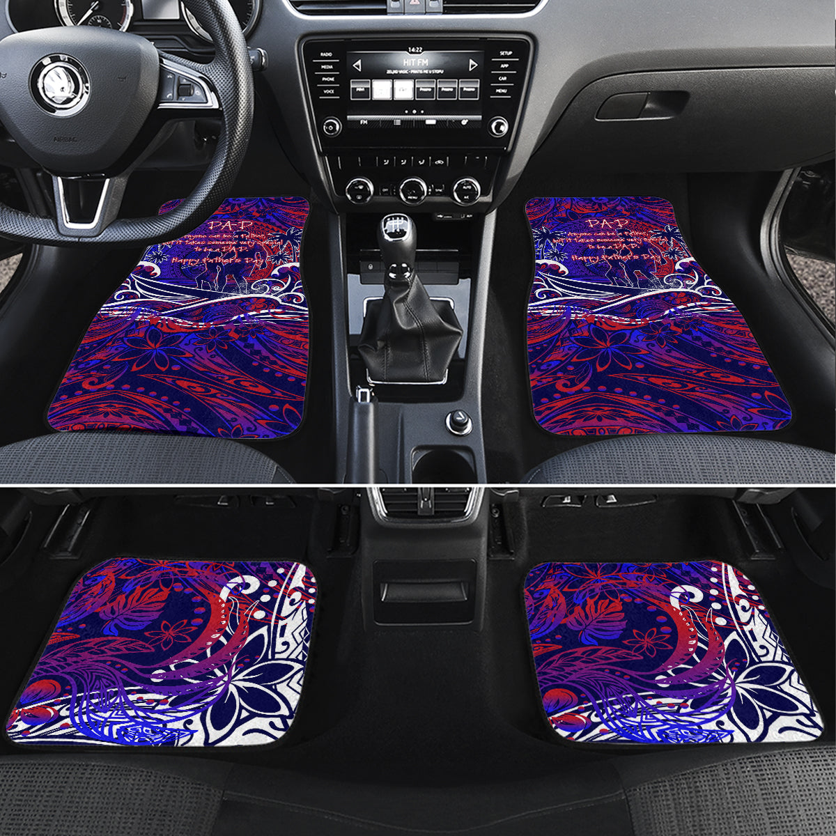 Father's Day American Samoa Car Mats Special Dad Polynesia Paradise DT02 Set 4pcs Blue - Polynesian Pride