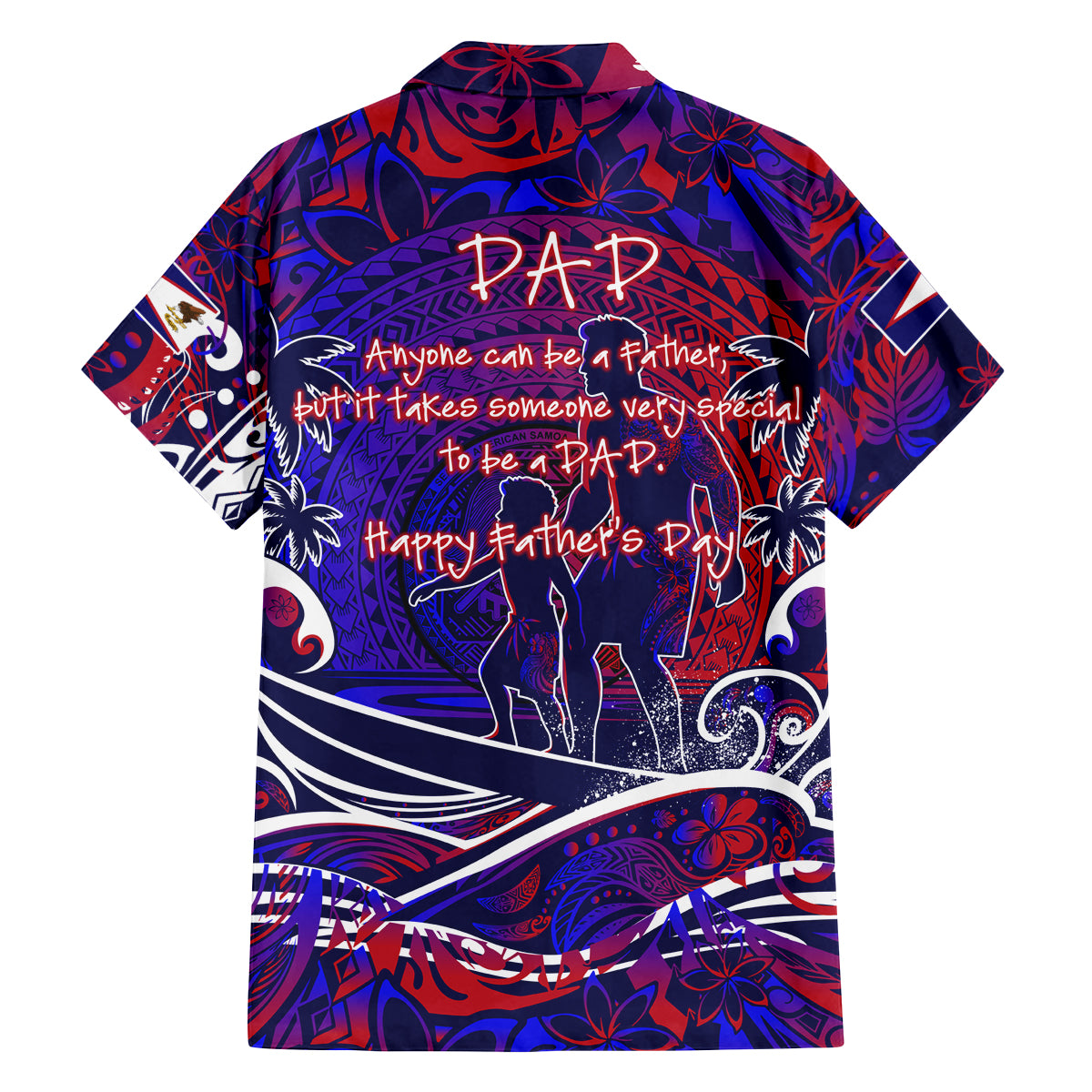 Father's Day American Samoa Family Matching Long Sleeve Bodycon Dress and Hawaiian Shirt Special Dad Polynesia Paradise