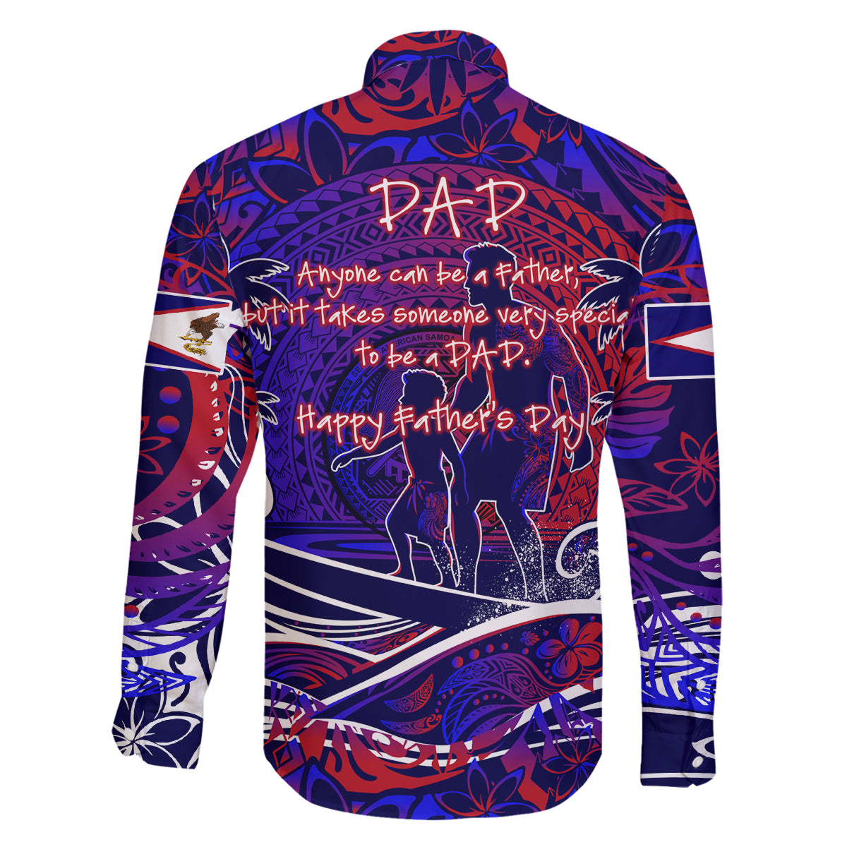 Father's Day American Samoa Family Matching Off Shoulder Maxi Dress and Hawaiian Shirt Special Dad Polynesia Paradise