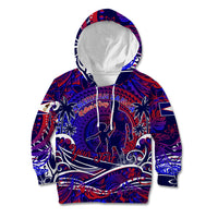 Father's Day American Samoa Kid Hoodie Special Dad Polynesia Paradise DT02 Hoodie Blue - Polynesian Pride
