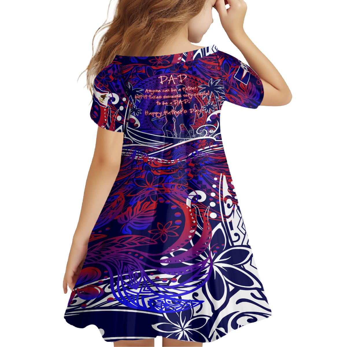 Father's Day American Samoa Kid Short Sleeve Dress Special Dad Polynesia Paradise DT02 - Polynesian Pride