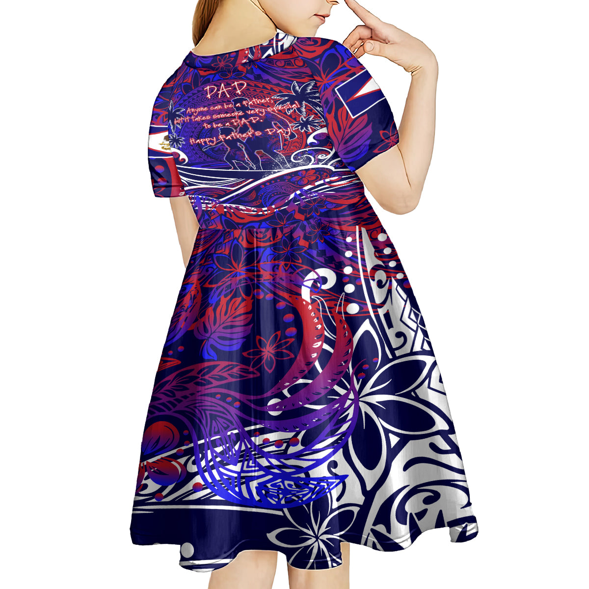 Father's Day American Samoa Kid Short Sleeve Dress Special Dad Polynesia Paradise DT02 - Polynesian Pride