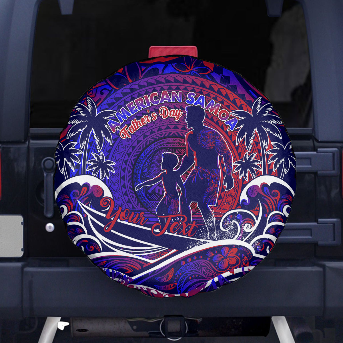 Father's Day American Samoa Spare Tire Cover Special Dad Polynesia Paradise DT02 - Polynesian Pride
