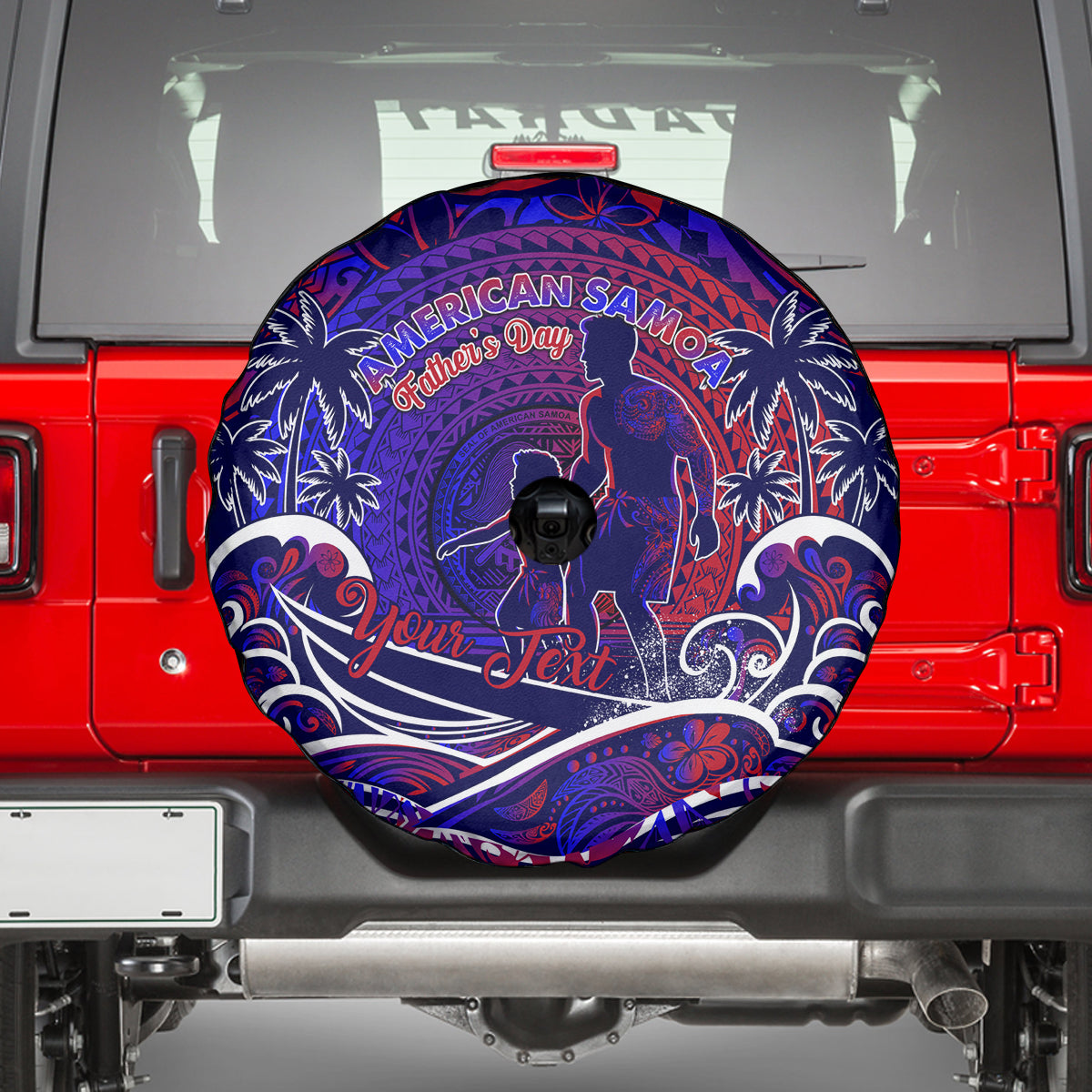 Father's Day American Samoa Spare Tire Cover Special Dad Polynesia Paradise DT02 - Polynesian Pride