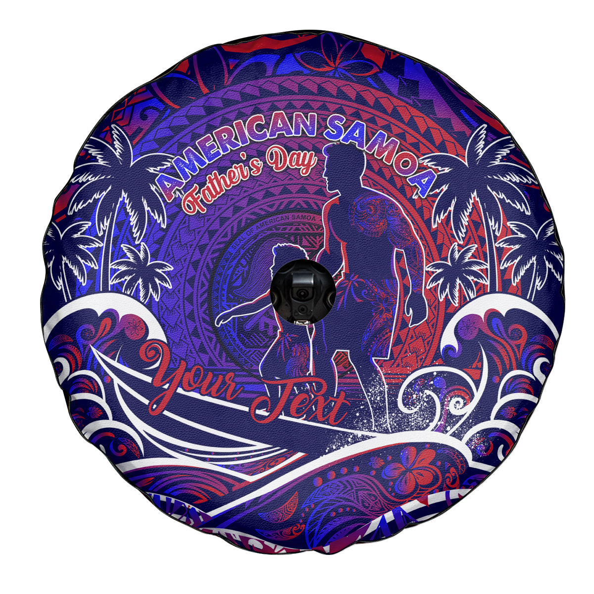 Father's Day American Samoa Spare Tire Cover Special Dad Polynesia Paradise DT02 - Polynesian Pride