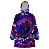 Father's Day American Samoa Wearable Blanket Hoodie Special Dad Polynesia Paradise DT02 One Size Blue - Polynesian Pride