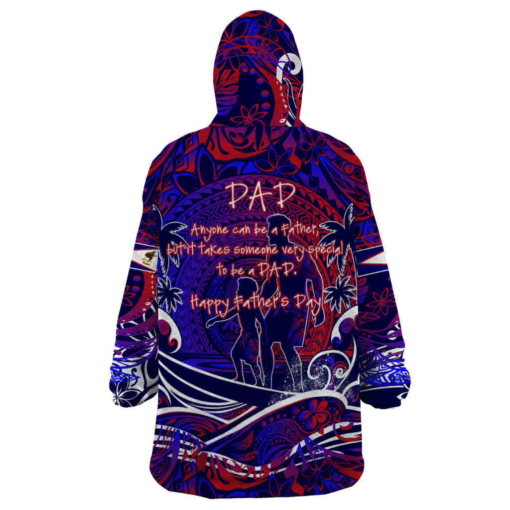 Father's Day American Samoa Wearable Blanket Hoodie Special Dad Polynesia Paradise DT02 - Polynesian Pride