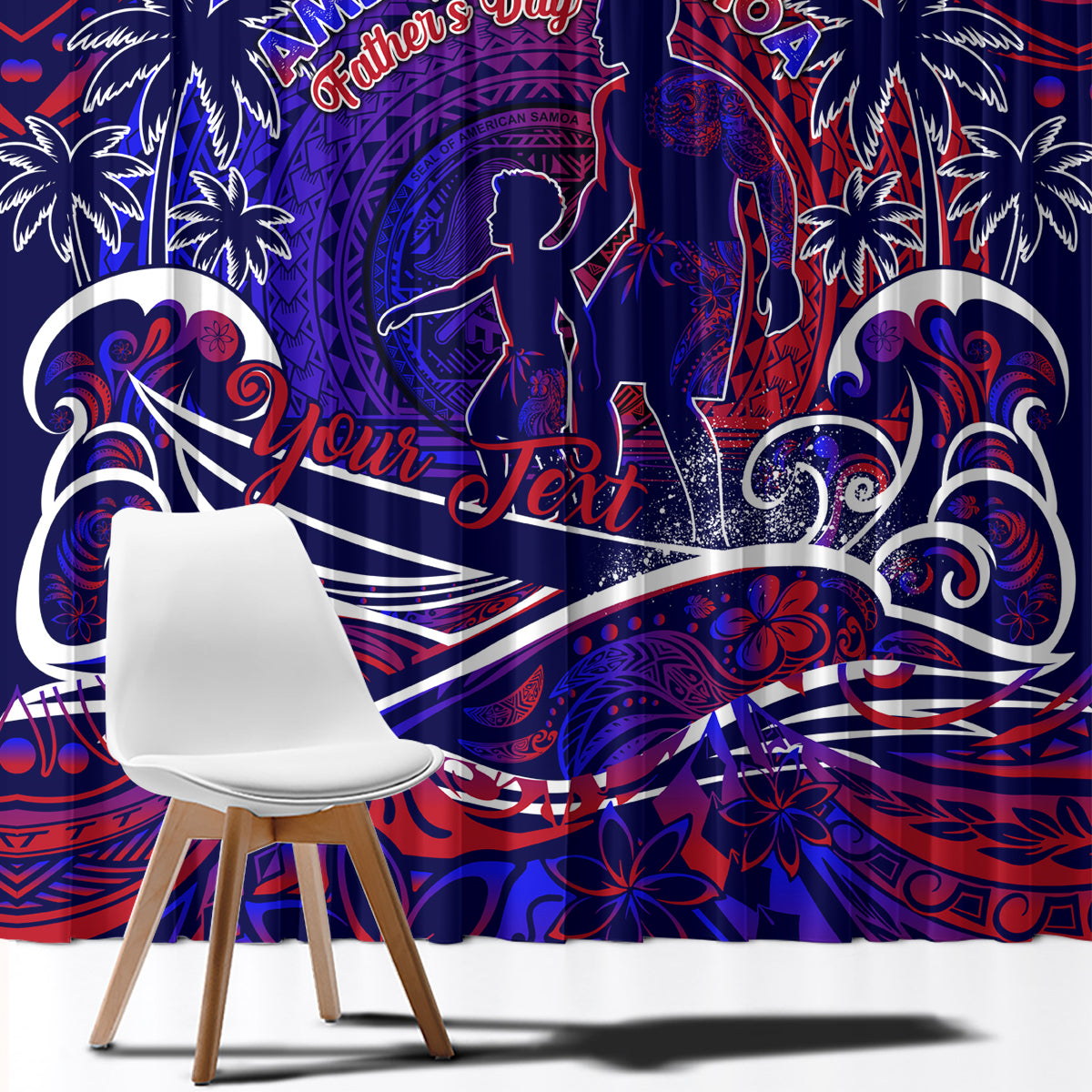 Father's Day American Samoa Window Curtain Special Dad Polynesia Paradise DT02 - Polynesian Pride