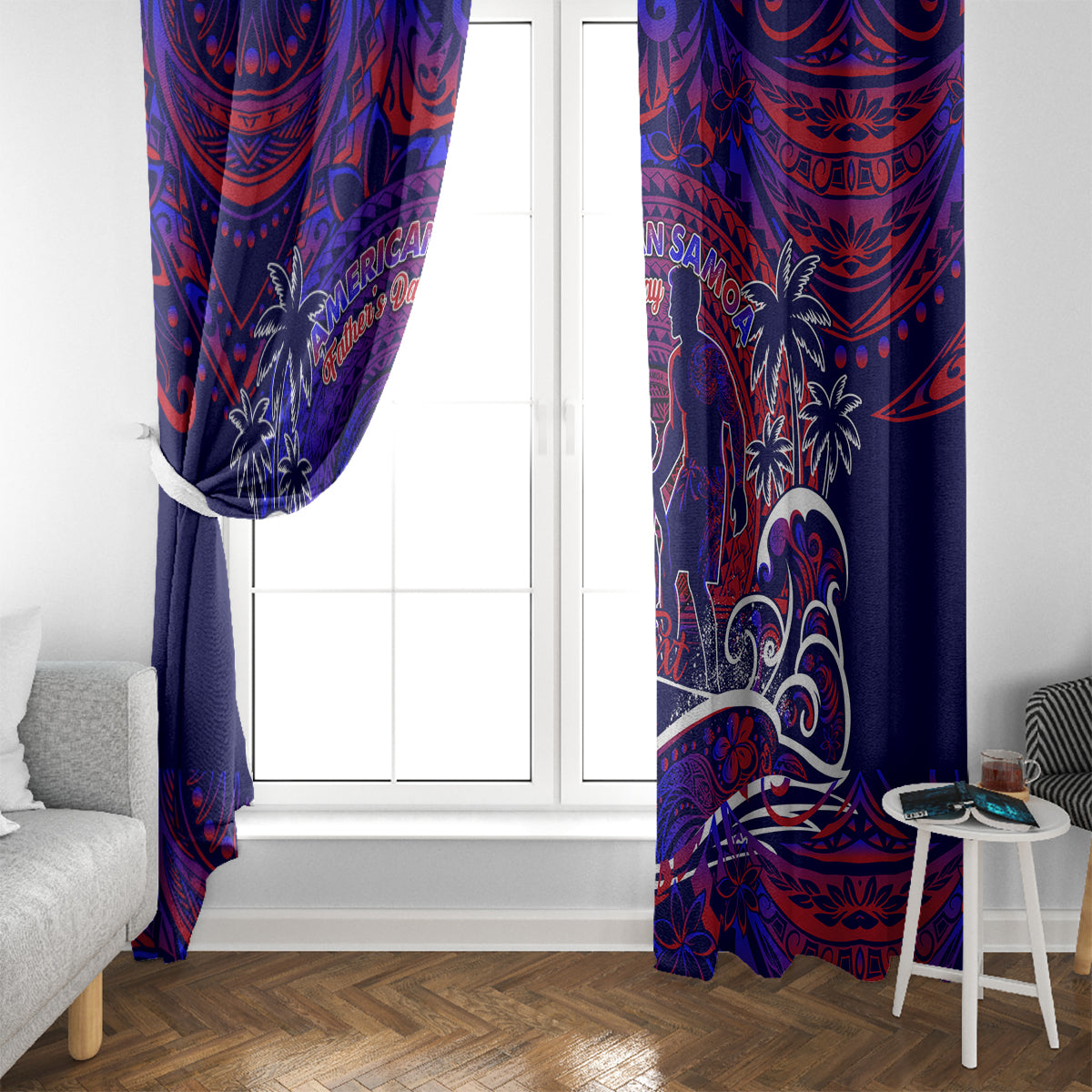 Father's Day American Samoa Window Curtain Special Dad Polynesia Paradise DT02 - Polynesian Pride