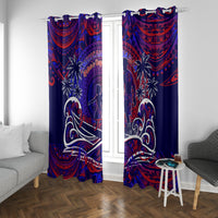 Father's Day American Samoa Window Curtain Special Dad Polynesia Paradise DT02 With Grommets Blue - Polynesian Pride