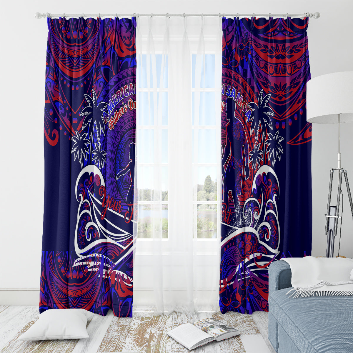 Father's Day American Samoa Window Curtain Special Dad Polynesia Paradise DT02 - Polynesian Pride
