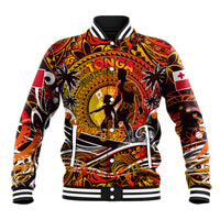 Father's Day Tonga Baseball Jacket Special Dad Polynesia Paradise DT02 Unisex Orange - Polynesian Pride