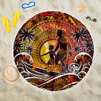 Father's Day Tonga Beach Blanket Special Dad Polynesia Paradise DT02 One Size 150cm Orange - Polynesian Pride