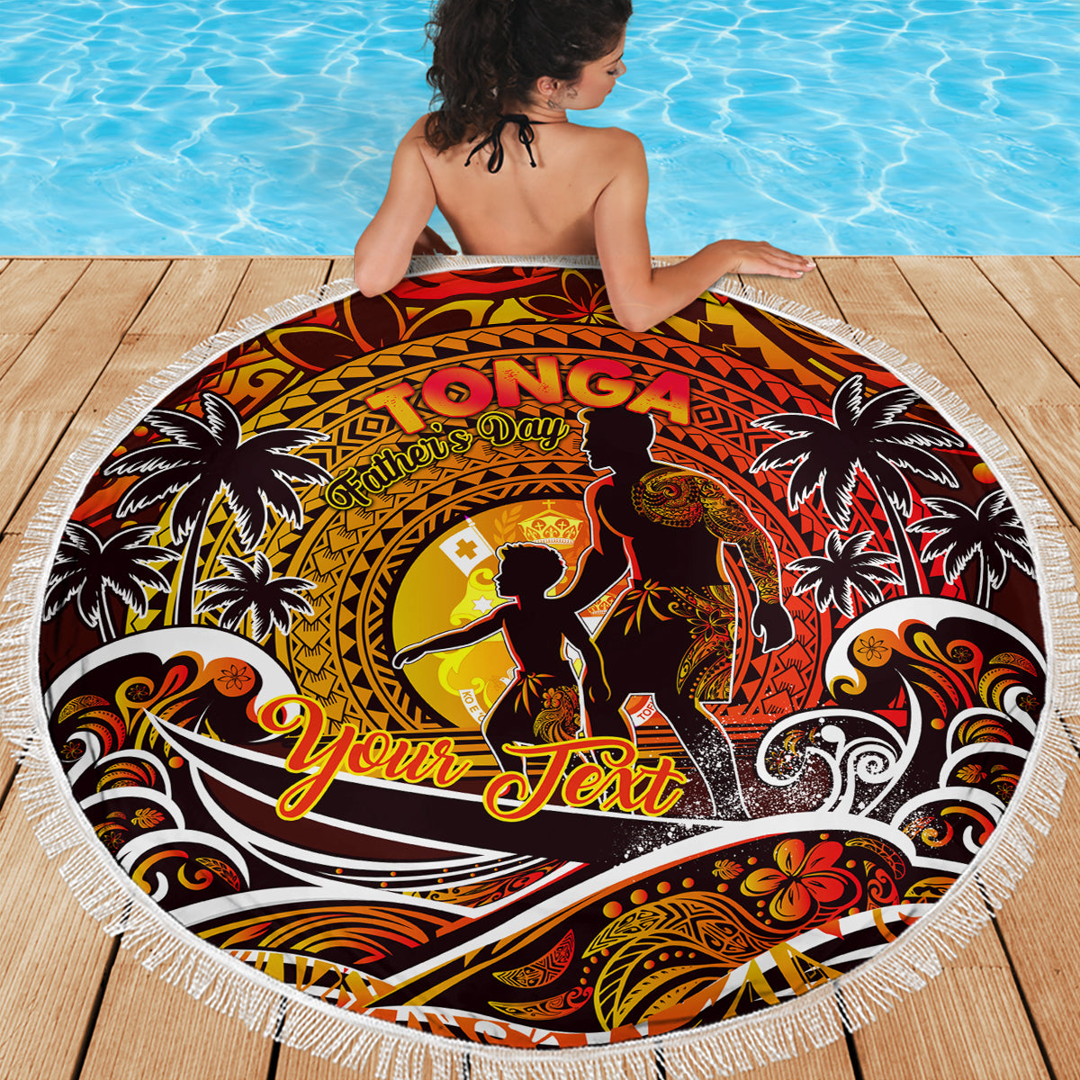 Father's Day Tonga Beach Blanket Special Dad Polynesia Paradise DT02 - Polynesian Pride