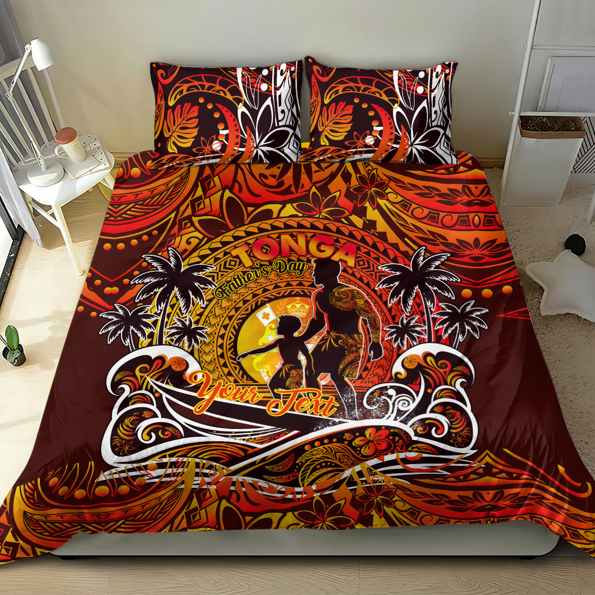 Father's Day Tonga Bedding Set Special Dad Polynesia Paradise DT02 - Polynesian Pride