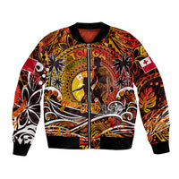 Father's Day Tonga Bomber Jacket Special Dad Polynesia Paradise DT02 Unisex Orange - Polynesian Pride