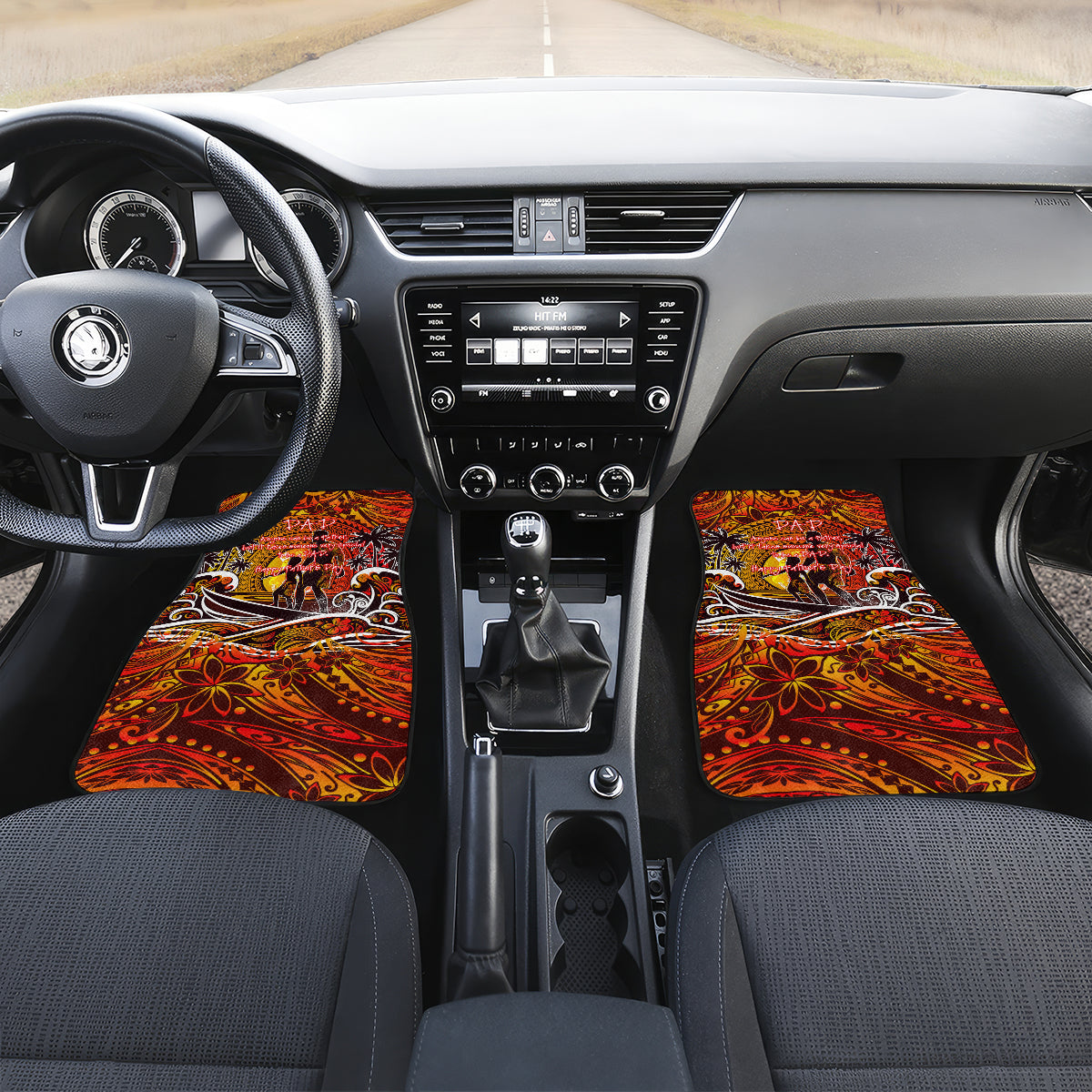 Father's Day Tonga Car Mats Special Dad Polynesia Paradise DT02 Set 2pcs - Front Orange - Polynesian Pride