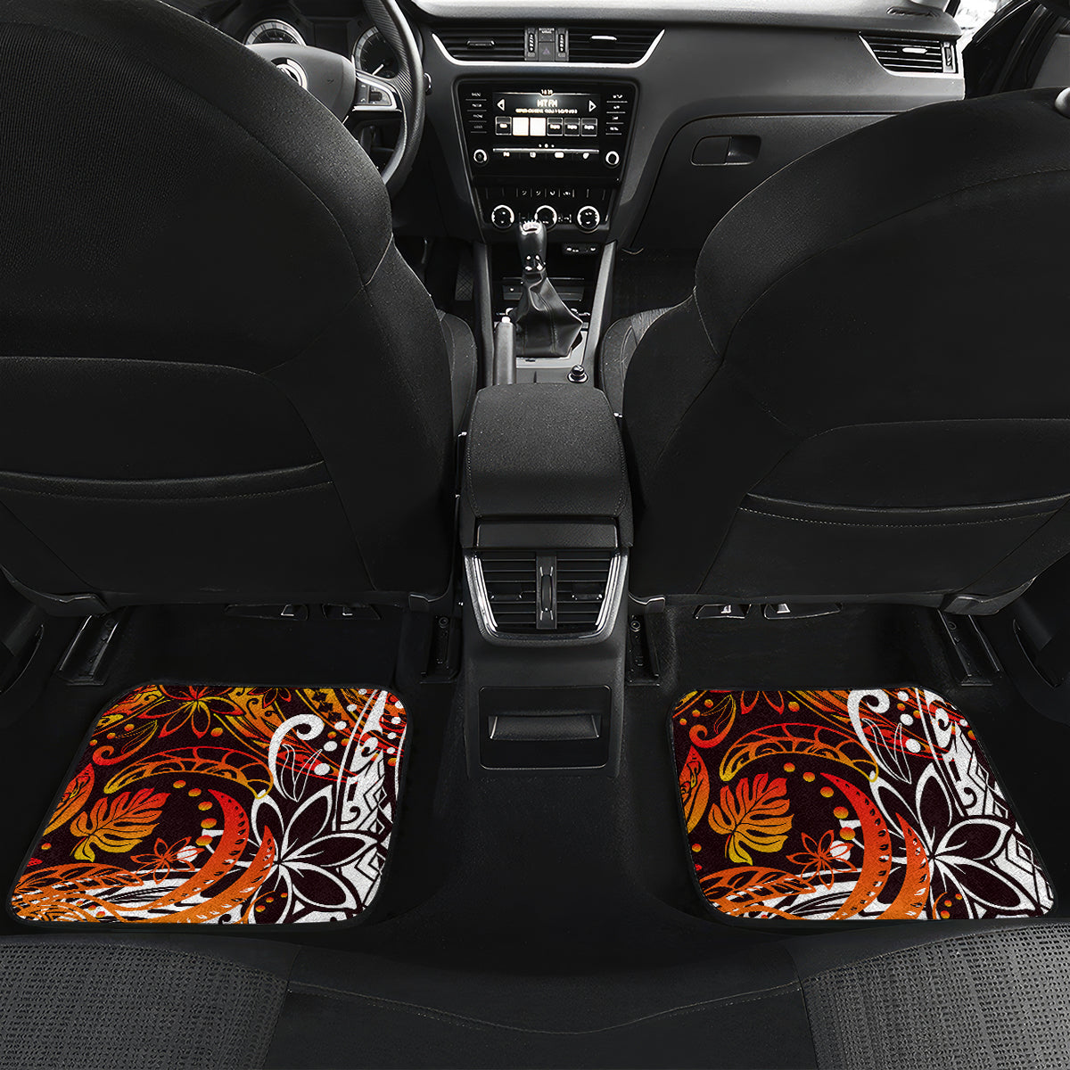 Father's Day Tonga Car Mats Special Dad Polynesia Paradise DT02 Set 2pcs - Back Orange - Polynesian Pride