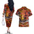 Father's Day Tonga Couples Matching Off The Shoulder Long Sleeve Dress and Hawaiian Shirt Special Dad Polynesia Paradise