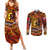 Father's Day Tonga Couples Matching Summer Maxi Dress and Long Sleeve Button Shirt Special Dad Polynesia Paradise