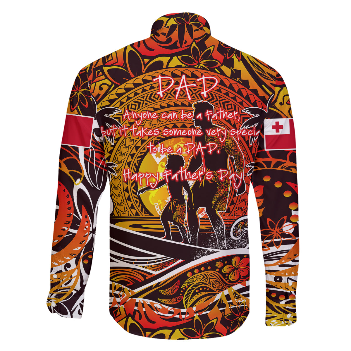 Father's Day Tonga Family Matching Off Shoulder Maxi Dress and Hawaiian Shirt Special Dad Polynesia Paradise