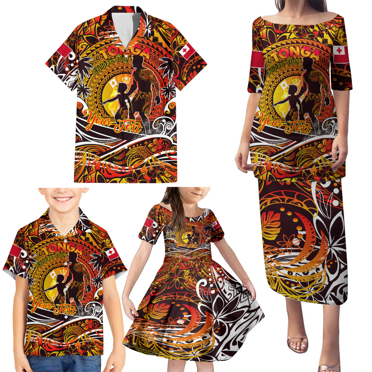 Father's Day Tonga Family Matching Puletasi and Hawaiian Shirt Special Dad Polynesia Paradise DT02 - Polynesian Pride