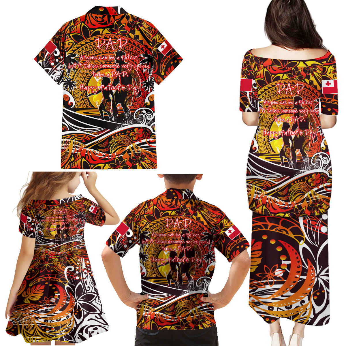 Father's Day Tonga Family Matching Puletasi and Hawaiian Shirt Special Dad Polynesia Paradise DT02 - Polynesian Pride