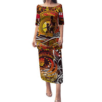 Father's Day Tonga Family Matching Puletasi and Hawaiian Shirt Special Dad Polynesia Paradise DT02 Mom's Dress Orange - Polynesian Pride