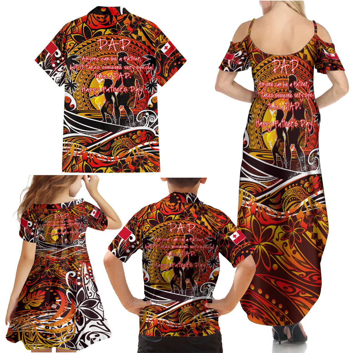 Father's Day Tonga Family Matching Summer Maxi Dress and Hawaiian Shirt Special Dad Polynesia Paradise DT02 - Polynesian Pride