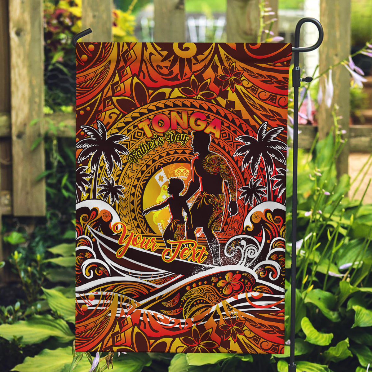 Father's Day Tonga Garden Flag Special Dad Polynesia Paradise DT02 Garden Flag Orange - Polynesian Pride