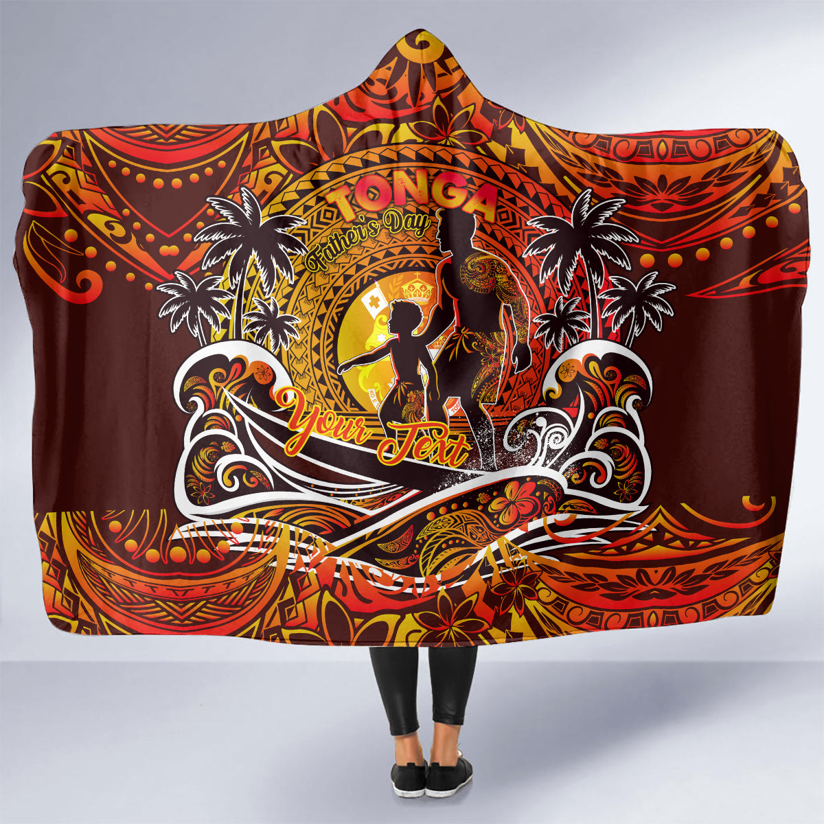 Father's Day Tonga Hooded Blanket Special Dad Polynesia Paradise DT02 - Polynesian Pride