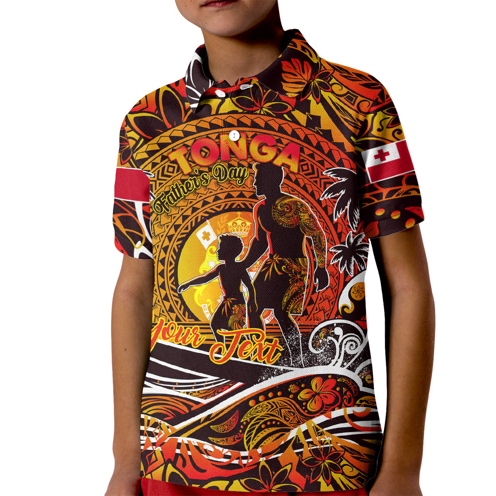 Father's Day Tonga Kid Polo Shirt Special Dad Polynesia Paradise