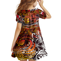 Father's Day Tonga Kid Short Sleeve Dress Special Dad Polynesia Paradise DT02 - Polynesian Pride